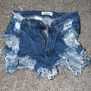 Distressed Denim Jean Shorts